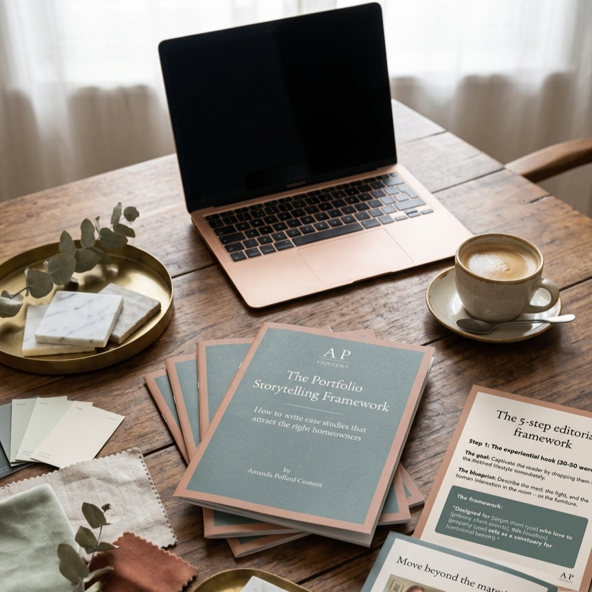 Portfolio Storytelling Guide on a table with laptop.png