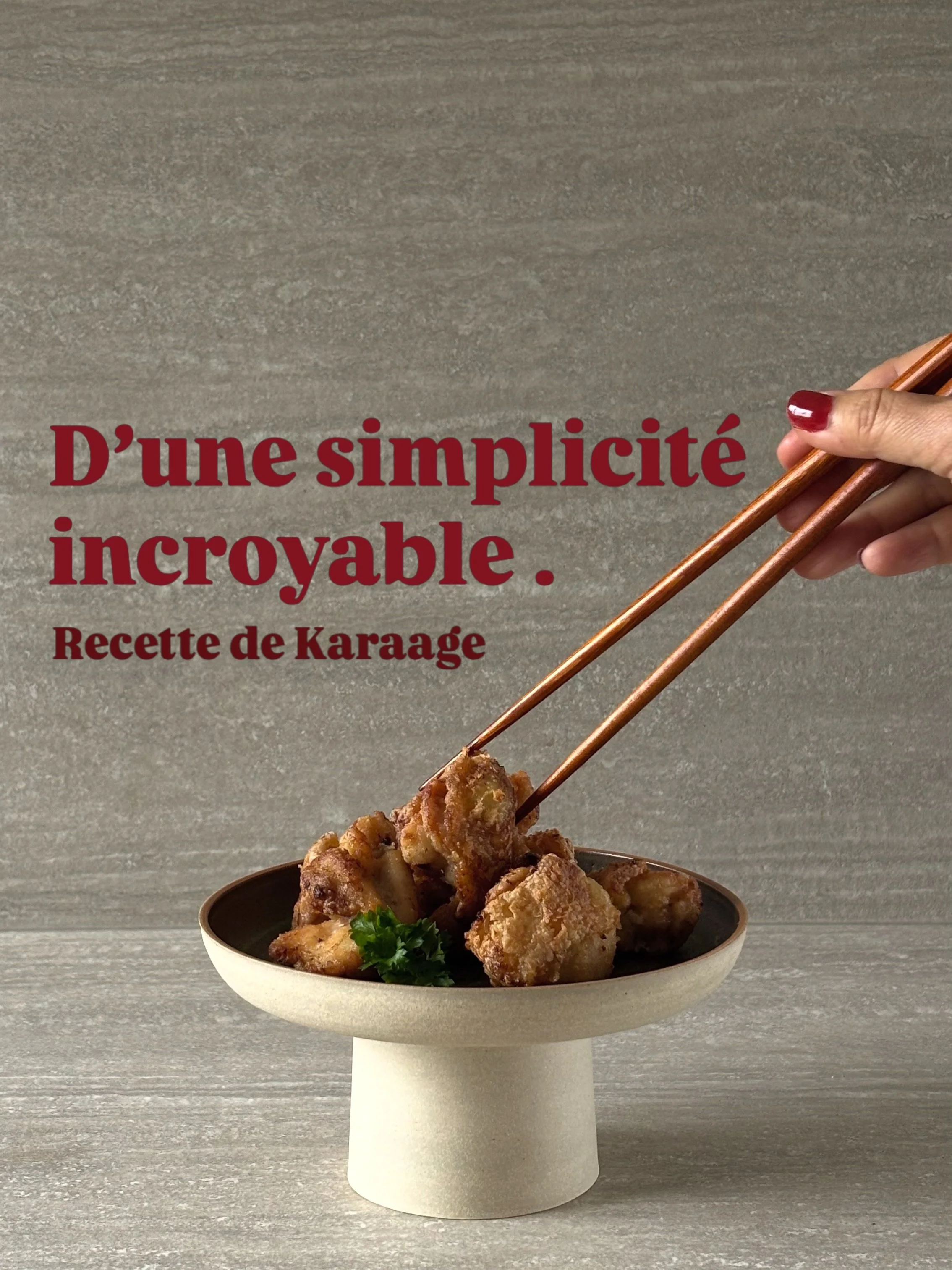 Avec du koji sal&eacute;, c&rsquo;est vraiment facile de pr&eacute;parer du karaage (du poulet frit japonais) 😎

Ajoutez du koji sal&eacute; infus&eacute; &agrave; l&rsquo;ail et au gingembre, &agrave; hauteur de 10% du poids de la viande. 

Bien m&