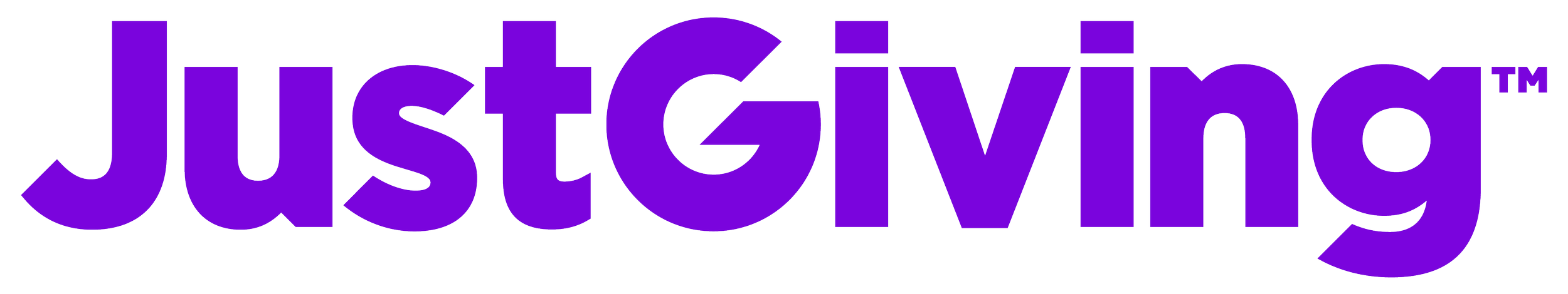 The JustGiving logo in purple text.