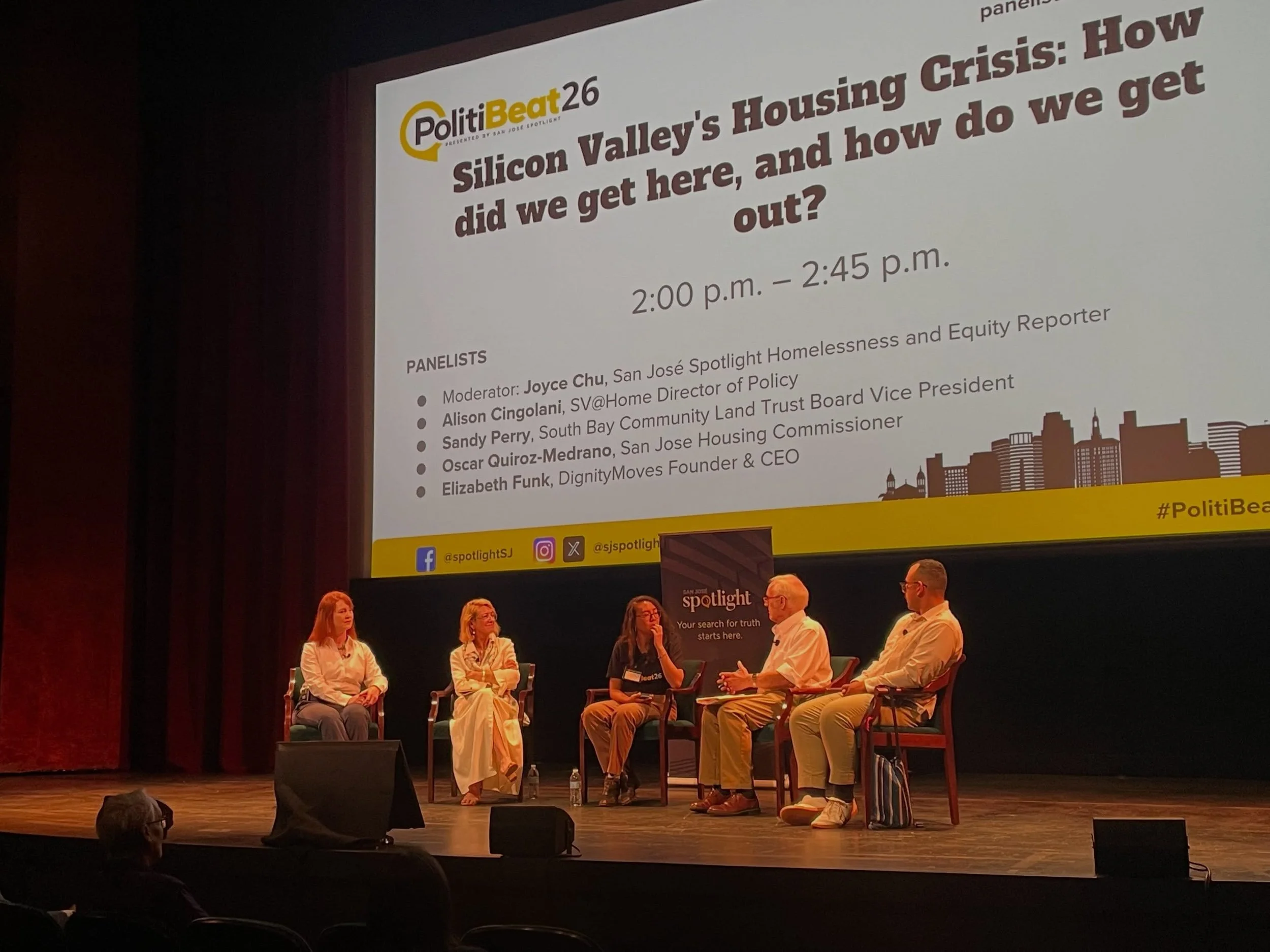 This past Friday, August 7, we were excited to be part of @sjspotlight 4th Annual PolitiBeat at the Hammer Theatre in downtown San Jos&eacute;.

Our Board Vice President, Sandy Perry, joined the panel &ldquo;Silicon Valley&rsquo;s Housing Crisis: How