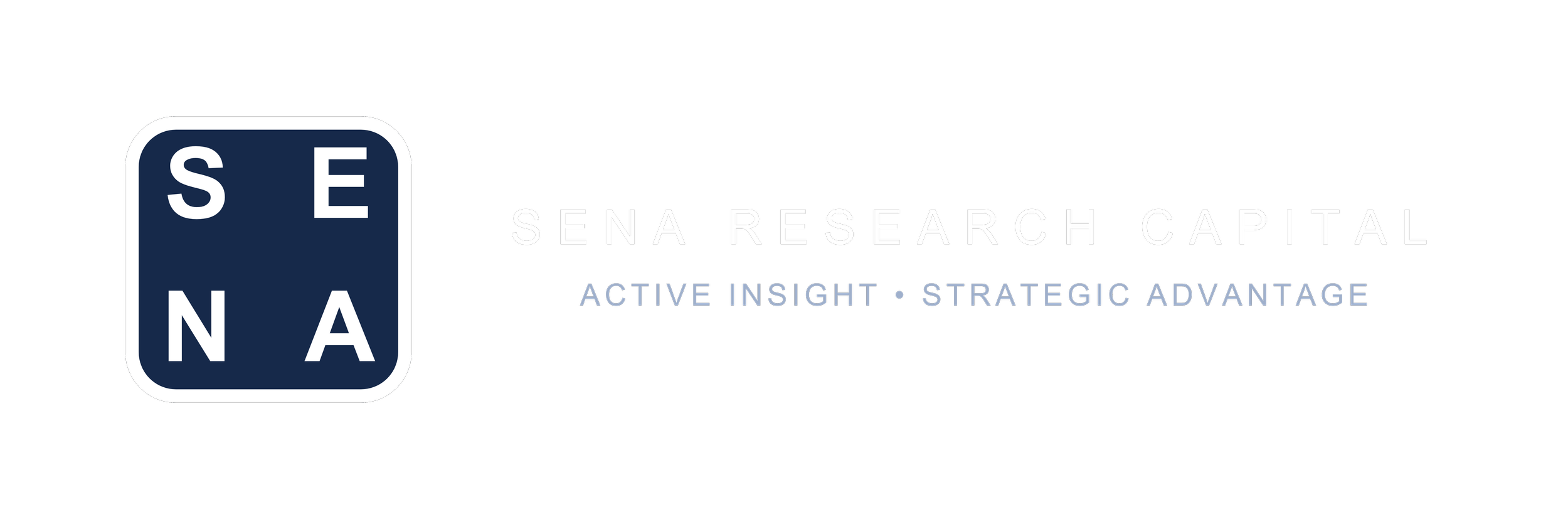 Sena Research Capital logo with the text 'ACTIVE INSIGHT · STRATEGIC ADVANTAGE' on a black background.