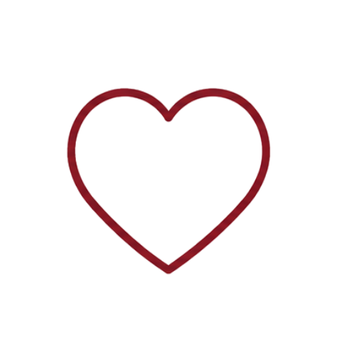 Red neon heart sign on a black background.