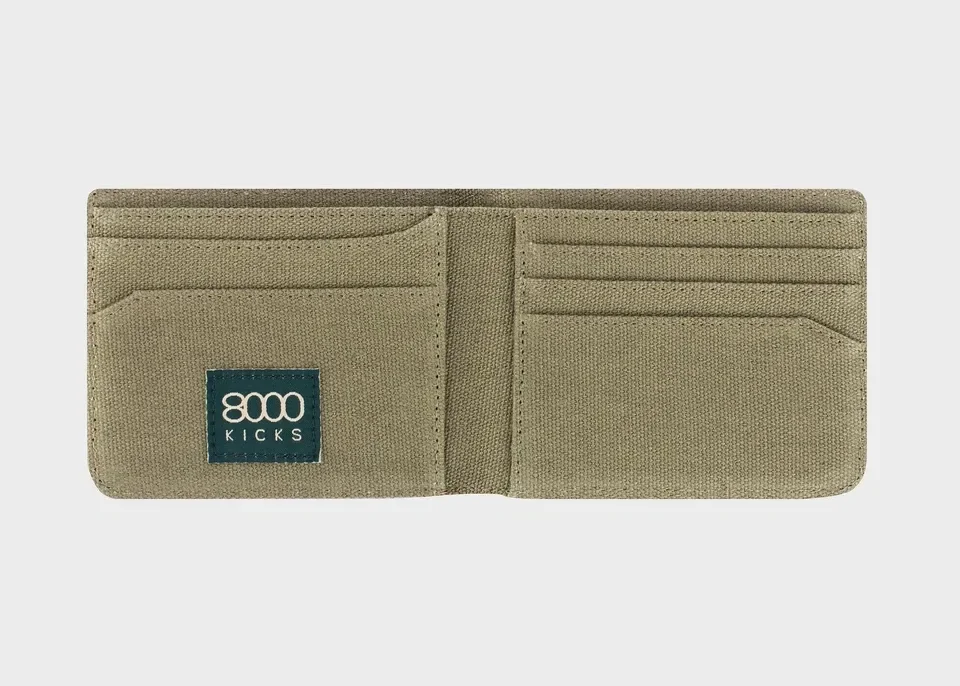 8000 Kicks calls this their "skinny" hemp wallet. Slim it is. Minimal and functional. It's made of 100 percent hemp and also has an RFID shield to protect your information, such as credit card numbers. 