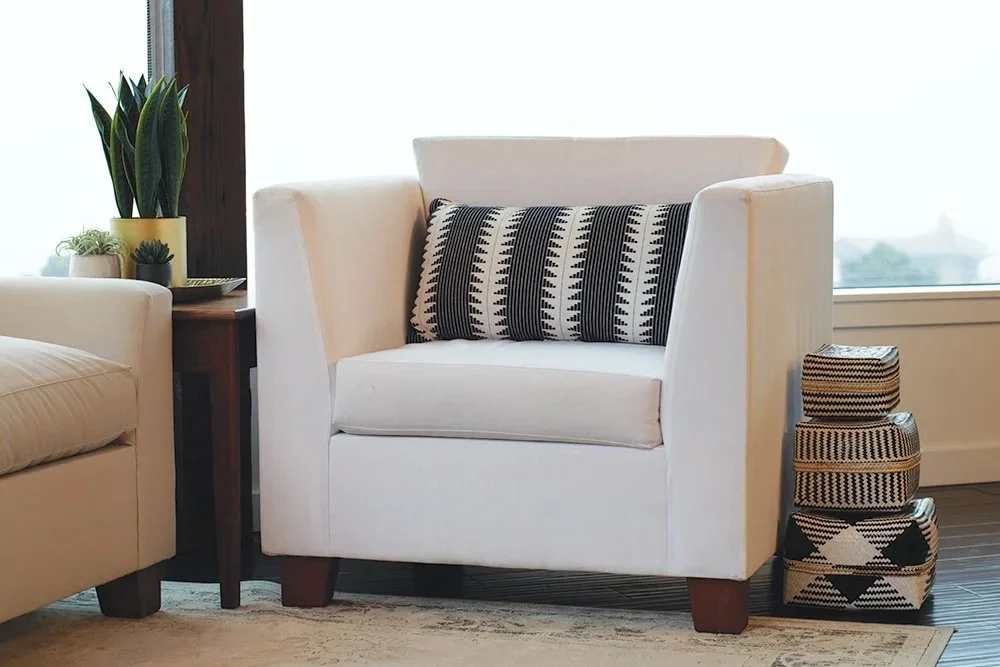 Hemp upholstered chair from Savvy Rest with latex and wool