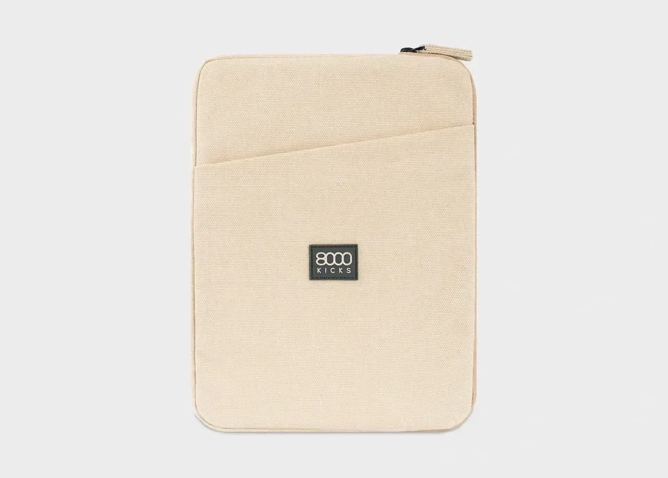 This hemp laptop case from 8000 Kicks comes in two sizes: small (13-14 inch laptops) and large (15 -16 inch laptops).  It's waterproof and dust repellant. The smooth interior lining help to protect your computer from scratches and bumps. 
