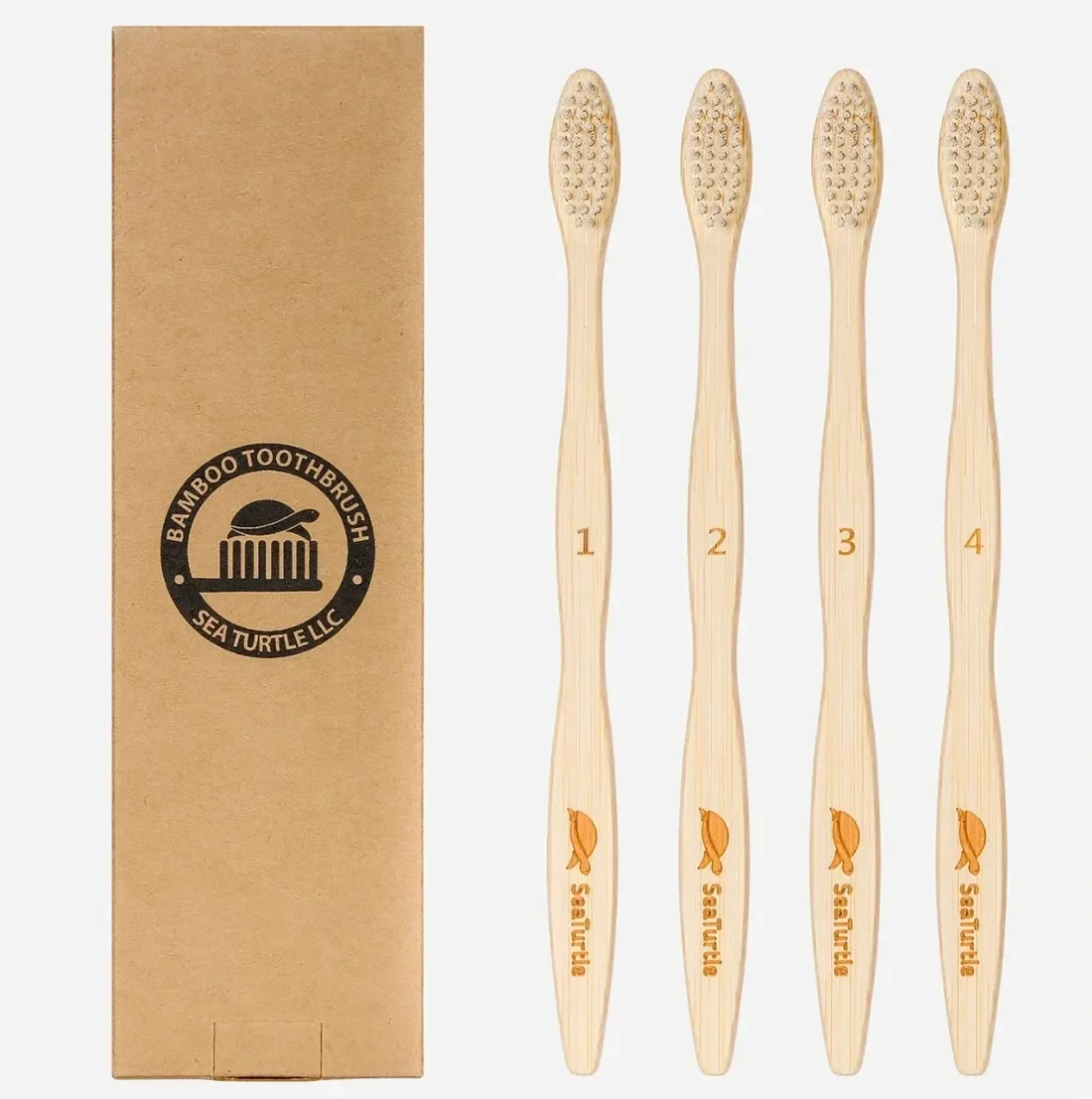These eco-friendly bamboo toothbrushes are completely plant--based, even the bristles, which are made from castor beans. Totally biodegradable. No need for a plastic toothbrush and sheds microplastics into your mouth and into the environment.
