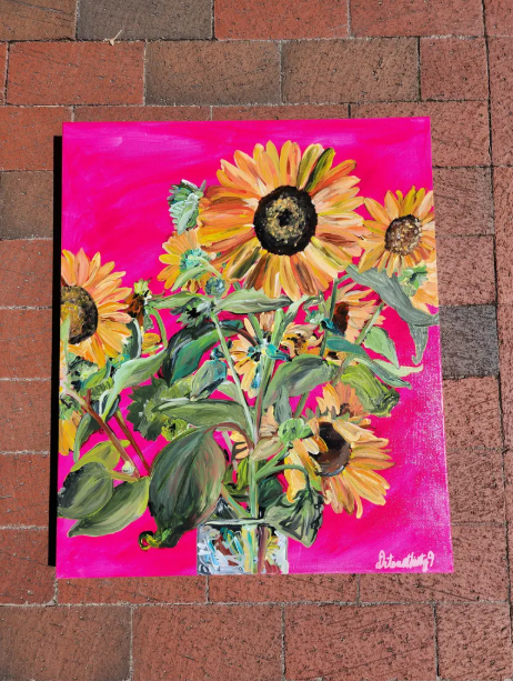 Tara Peterson is a self taught artist based in Jacksonville, NC and owner of Detourthirty9 LLC, established in 2023 after transitioning from a 14-year career in the North Carolina Public School System.