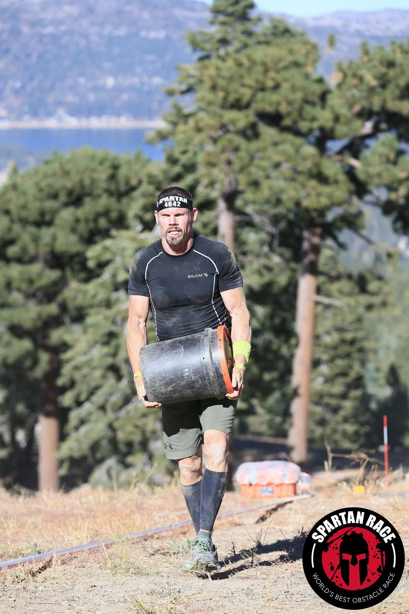Geoff Meed competing in a Spartan Race, demonstrating his lifelong commitment to fitness, strength, and healthy aging.