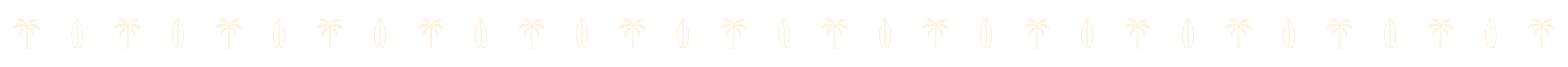 A repeating pattern of surf boards and palm tree icons