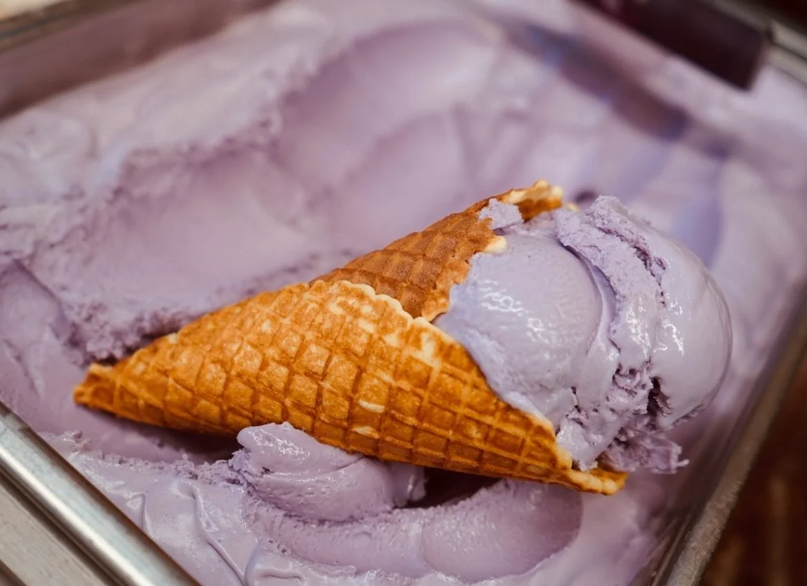 Image of Lavender Ice Cream in a Cone