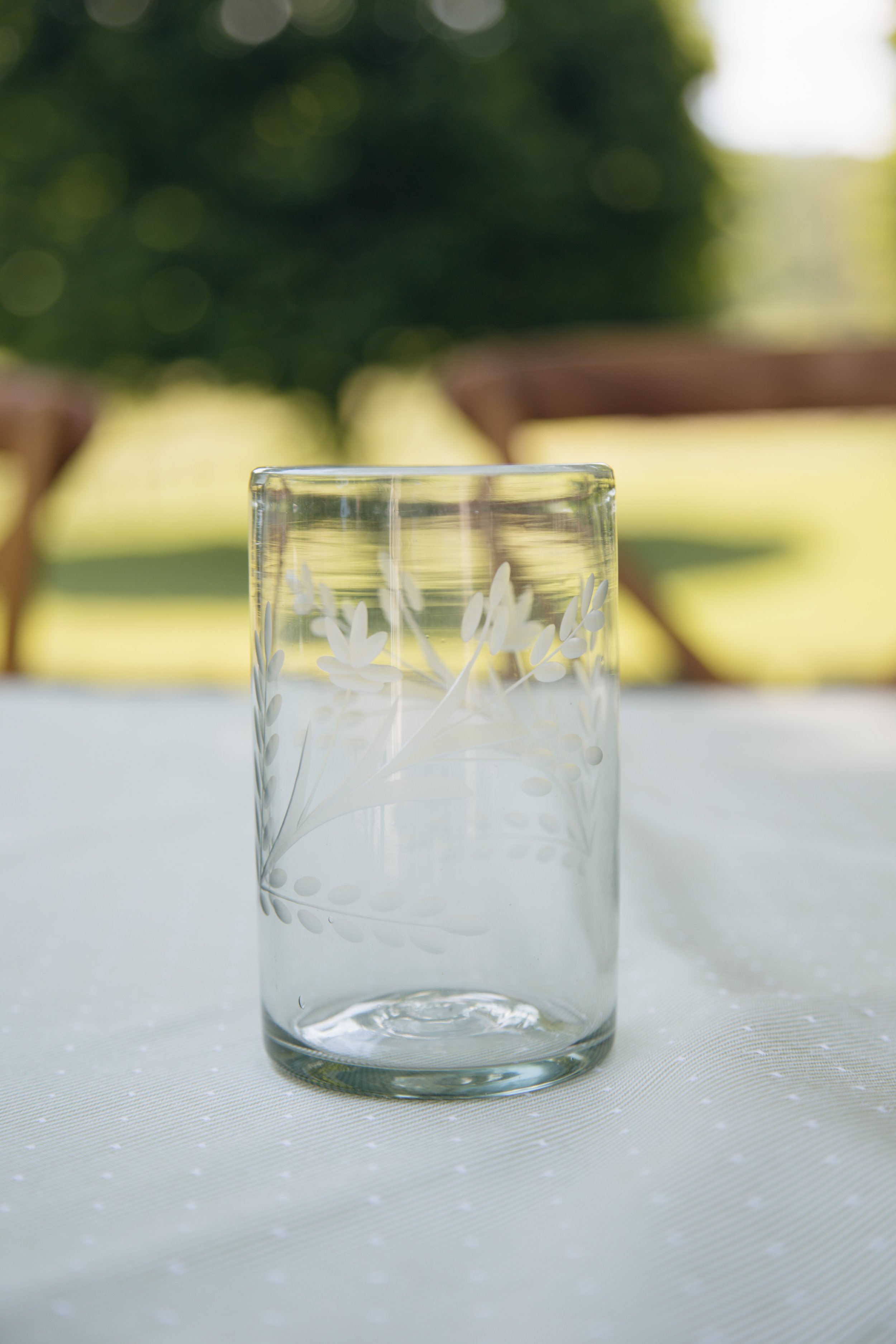 Hand-Etched Tumbler Glasses