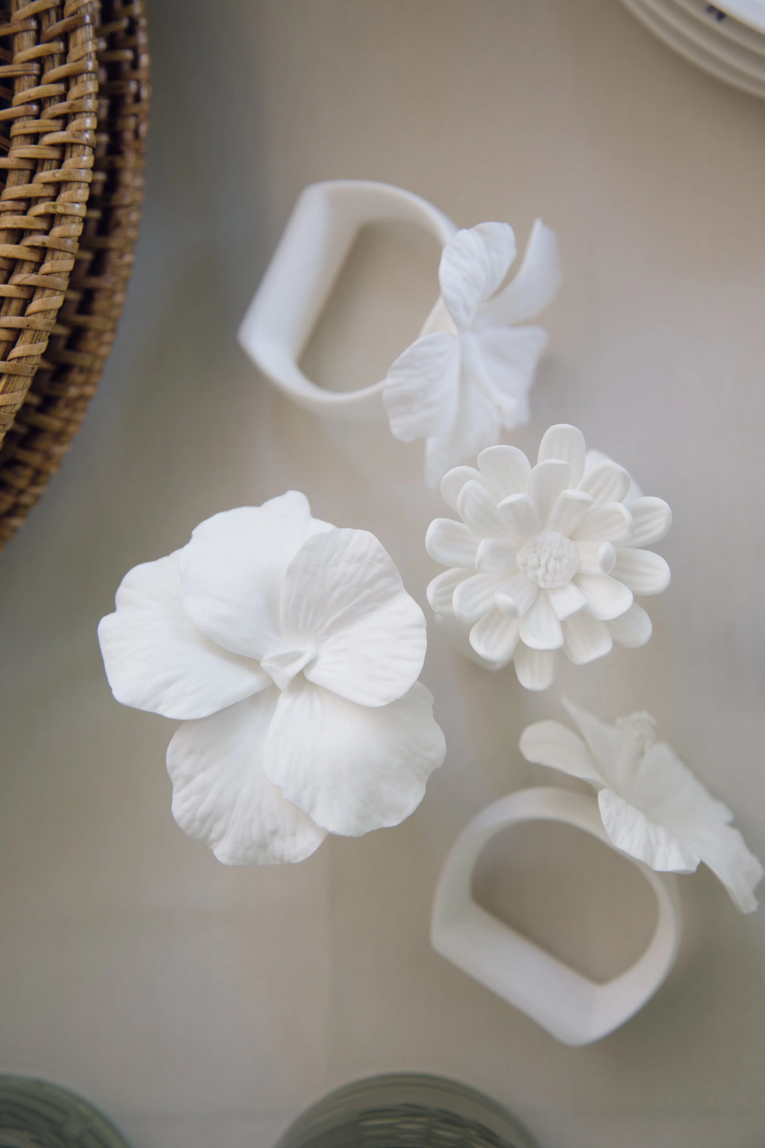 Bone China Flower Napkin Rings