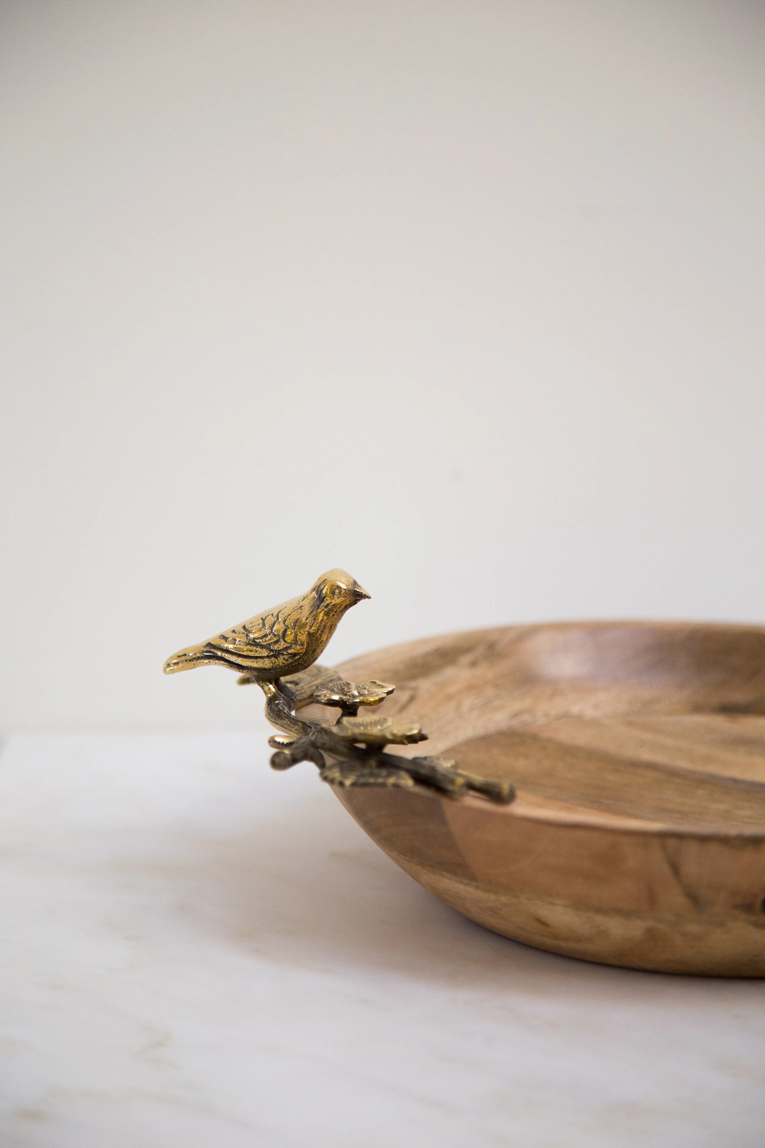 Mango Wood and Brass Bowl