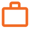 A simple orange outline of a briefcase