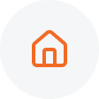 Icon of a house with an orange outline inside a gray circle