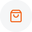Icon of a shopping bag with handles on a gray circular background