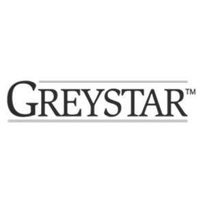 Greystar logo in black and white with the name 'GREYSTAR' in bold letters.