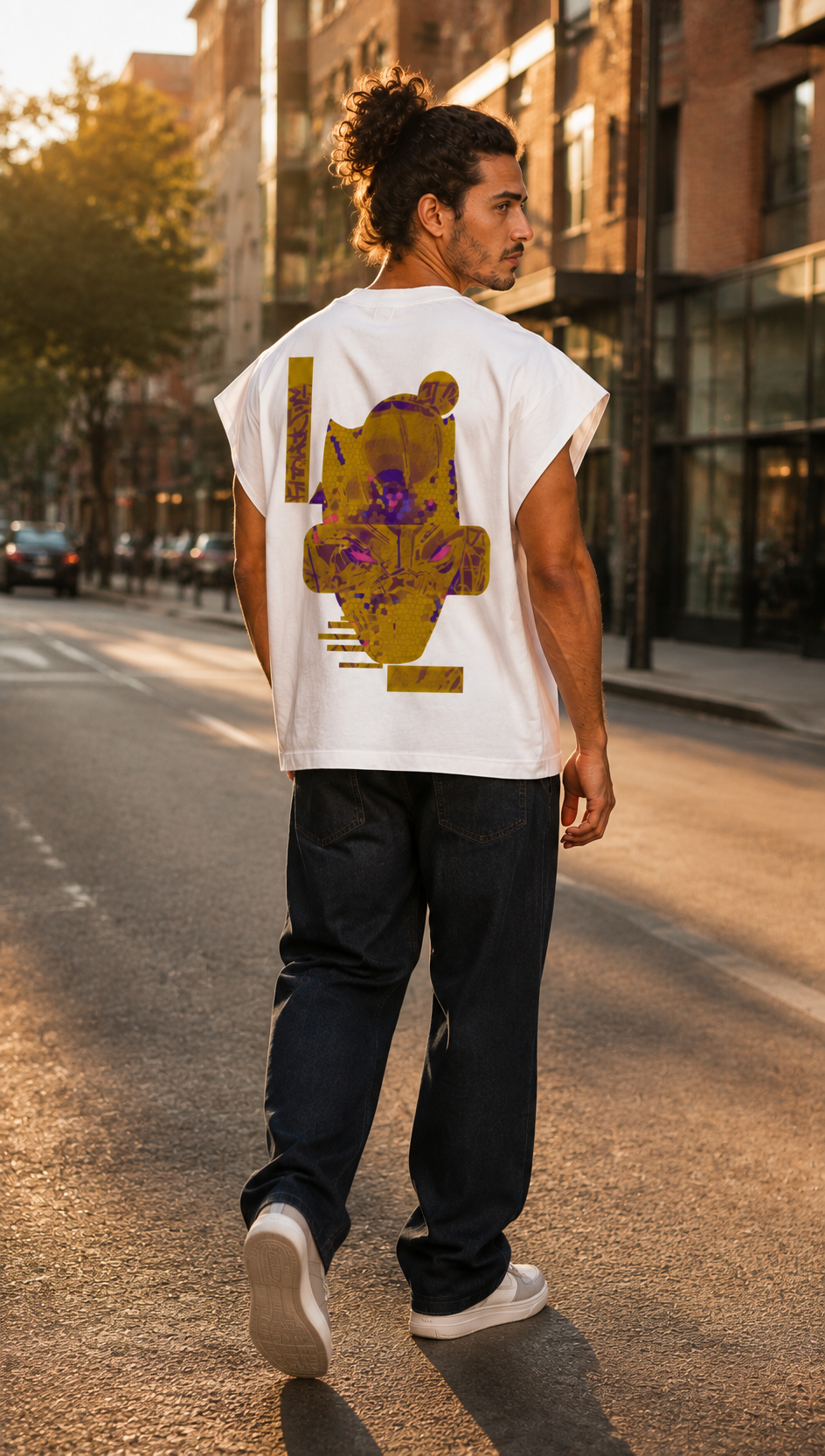Yo Motif Raw Edge Boxy Non-Shrink T-Shirt