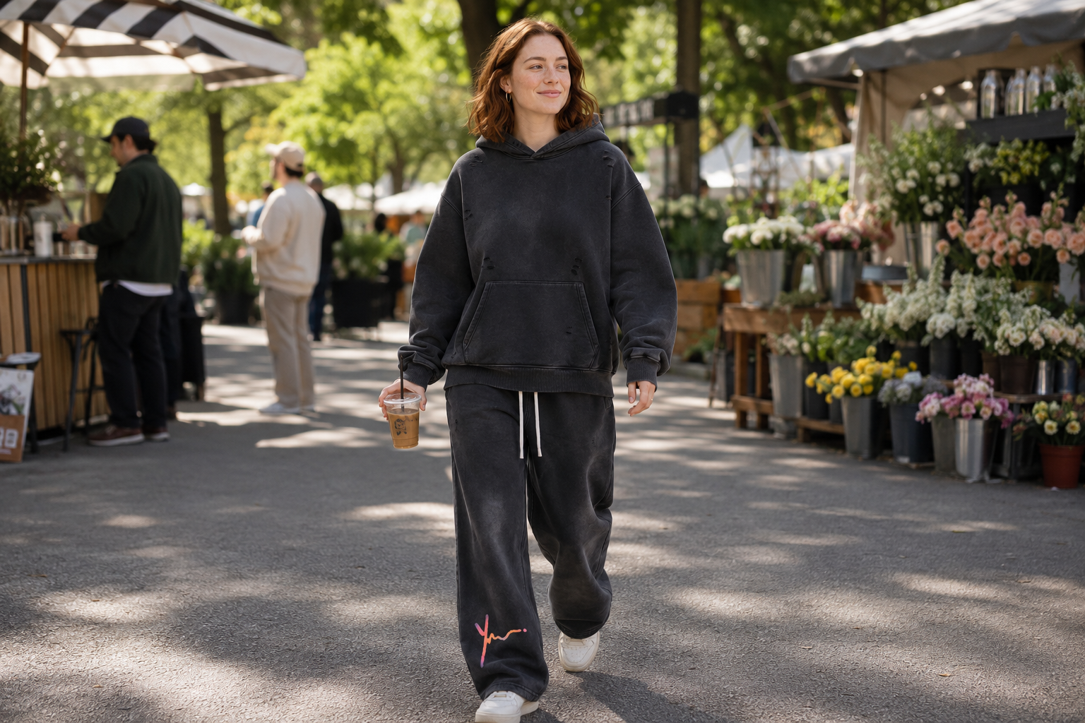 Yo Motif Sunfade Wide Leg Fleece Sweatpants