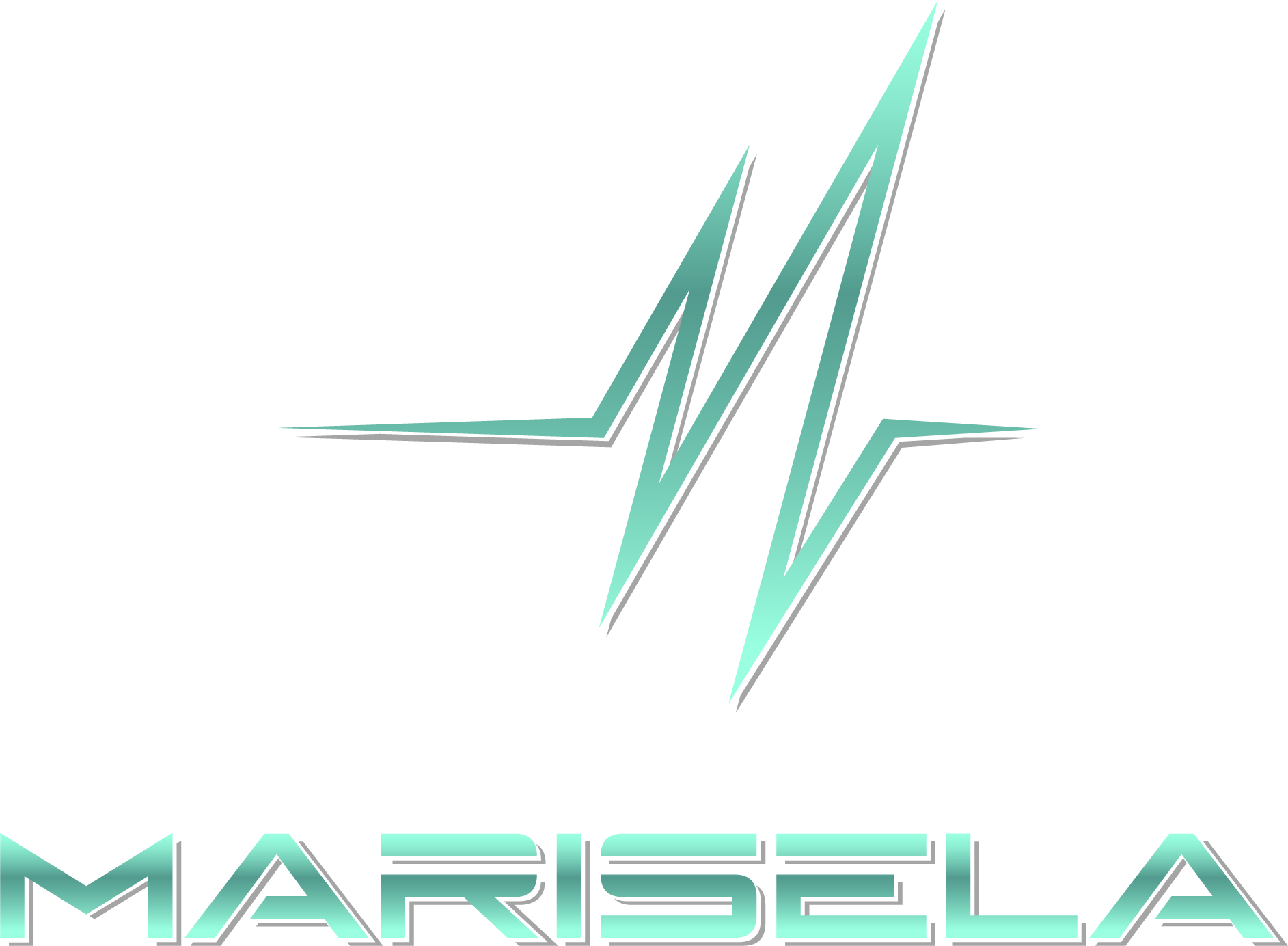 Stylized teal and gray lightning bolt above the text 'MARESIELA' in teal and gray, with a shadow effect.