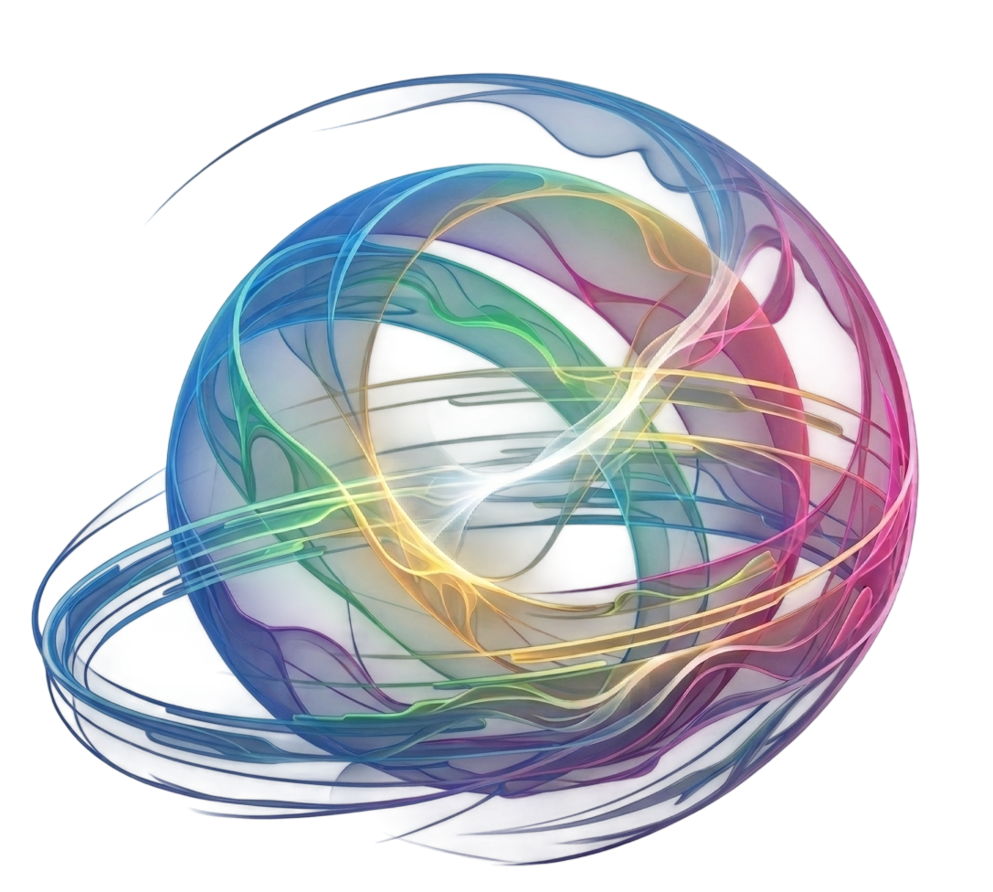 Colorful abstract digital art with swirling neon lines and glowing accents on a dark background.