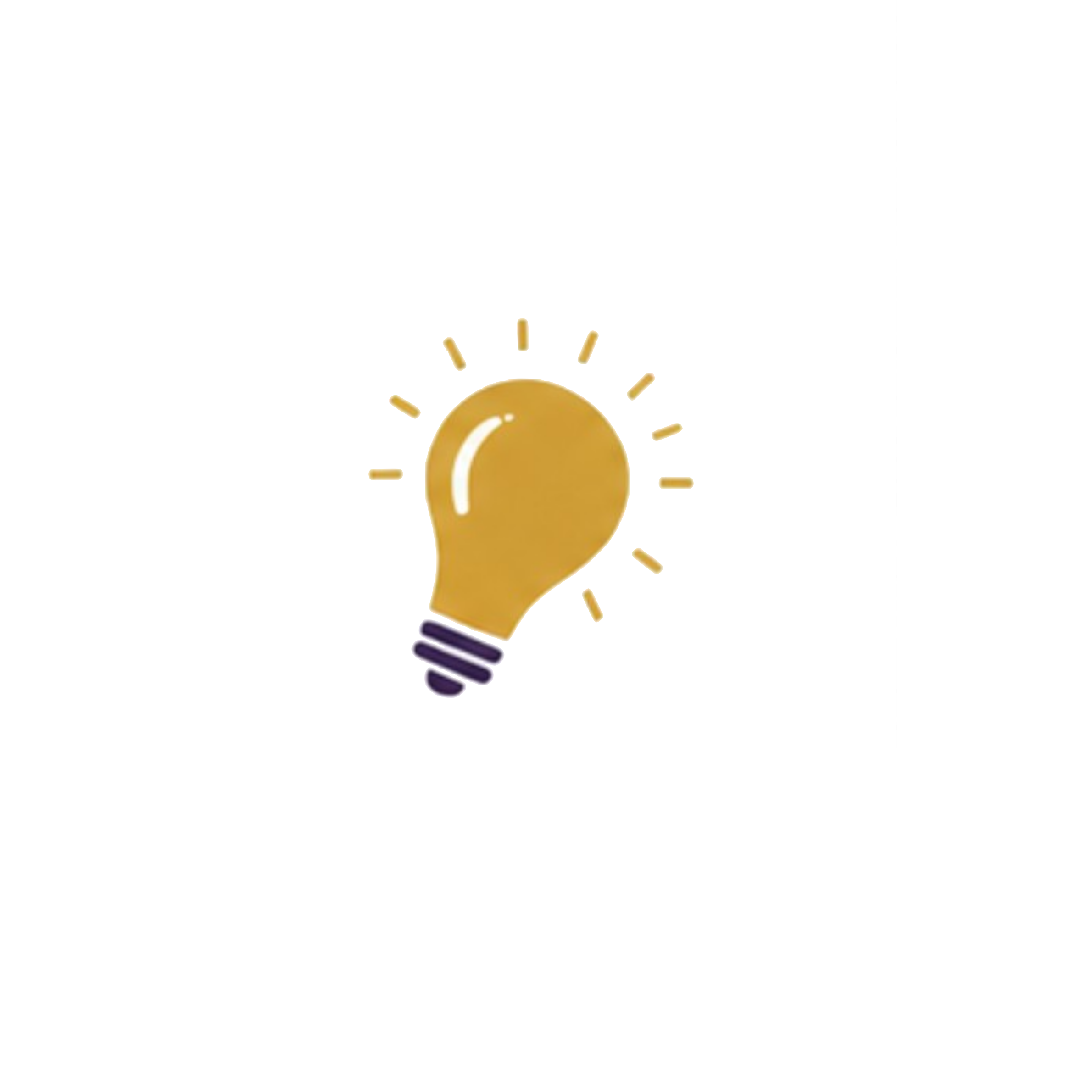 A golden light bulb with a filaments design, radiant lines emanating from it, set against a plain background.
