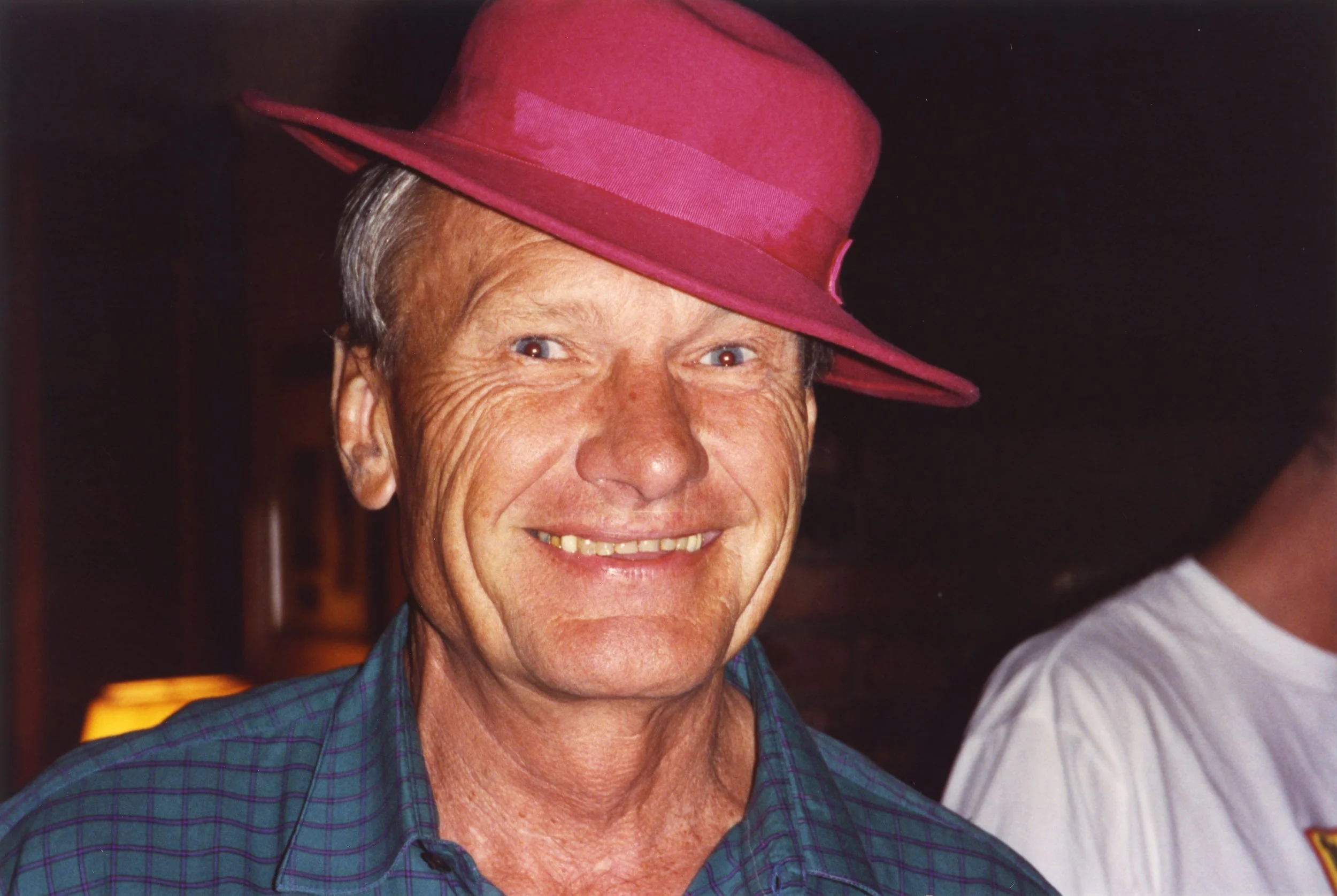 Dad with pink hat. Falmouth, MA, August 1994