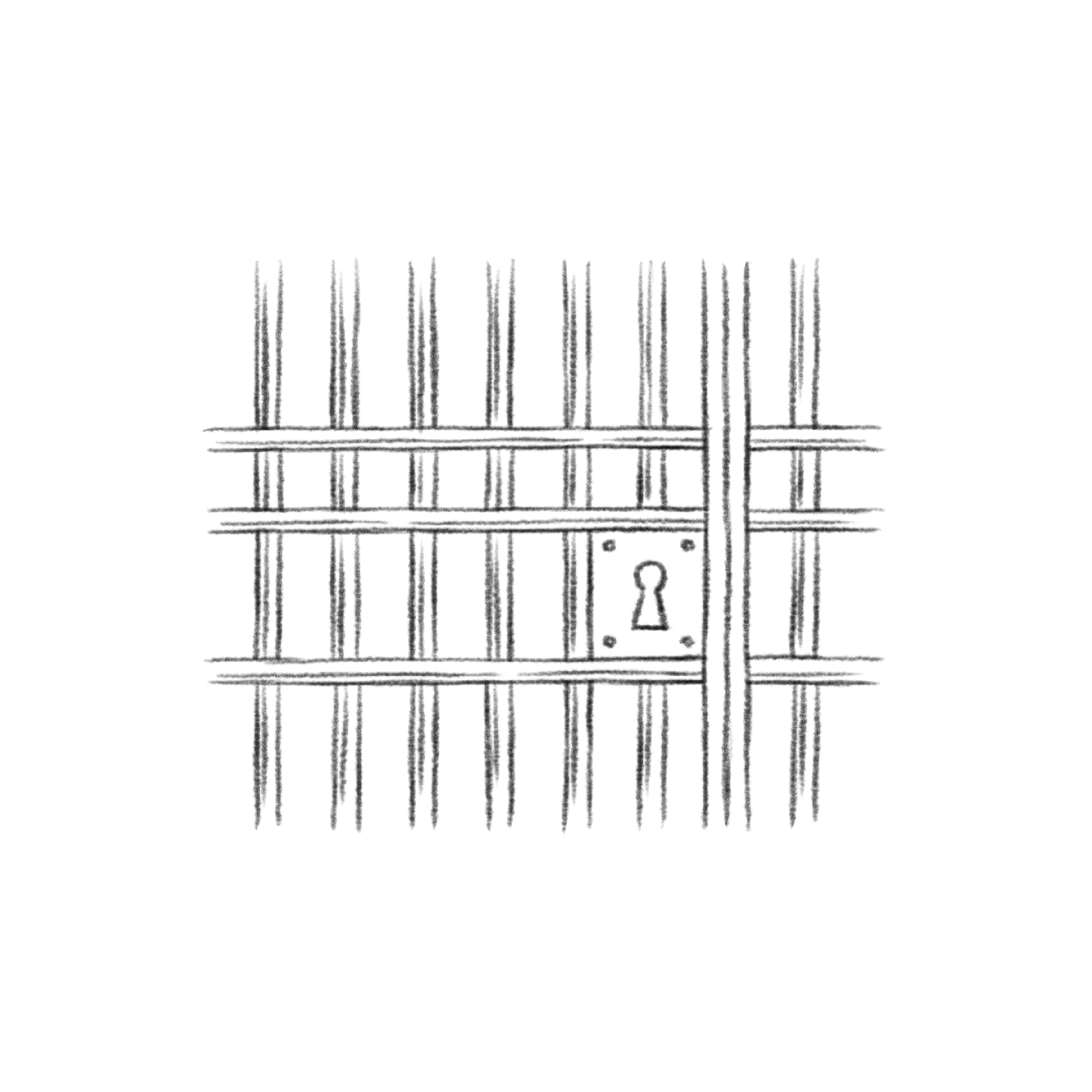 Sketch of the bars of a jail cell