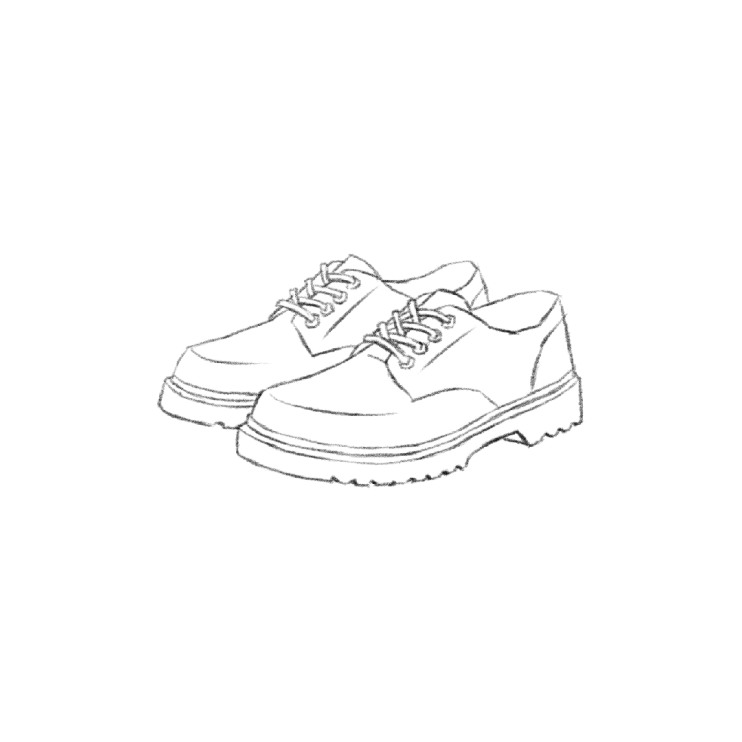 sketch of thick-soled corrective shoes