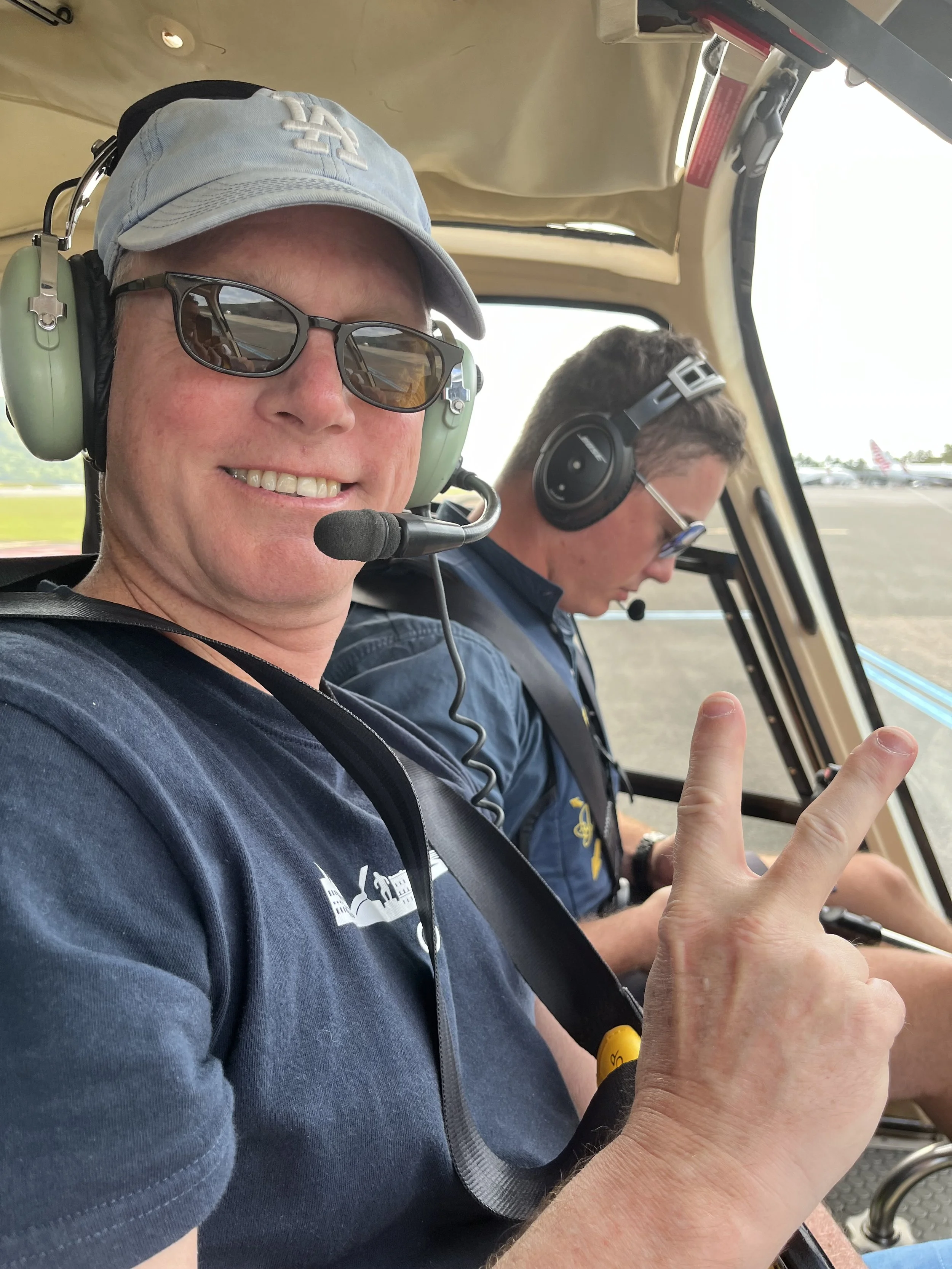 Picture of the author, Steve Kane, at take off on the Great Barrier Reef, April 2024