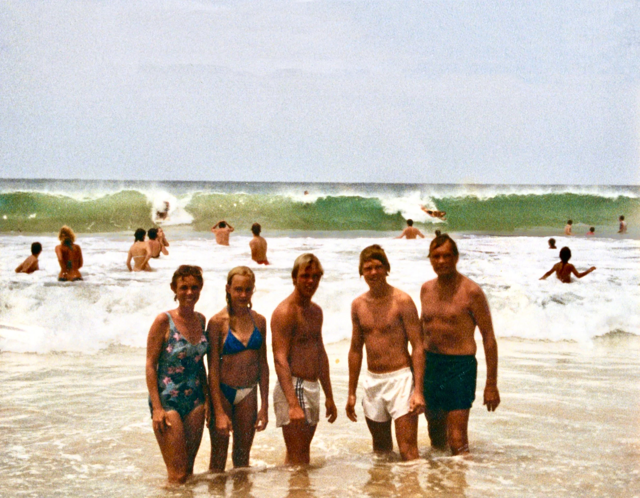 Family at Poipu Beach. From left: Mom, Kathy, me, Dave, Dad. Poipu, HI, June 1981