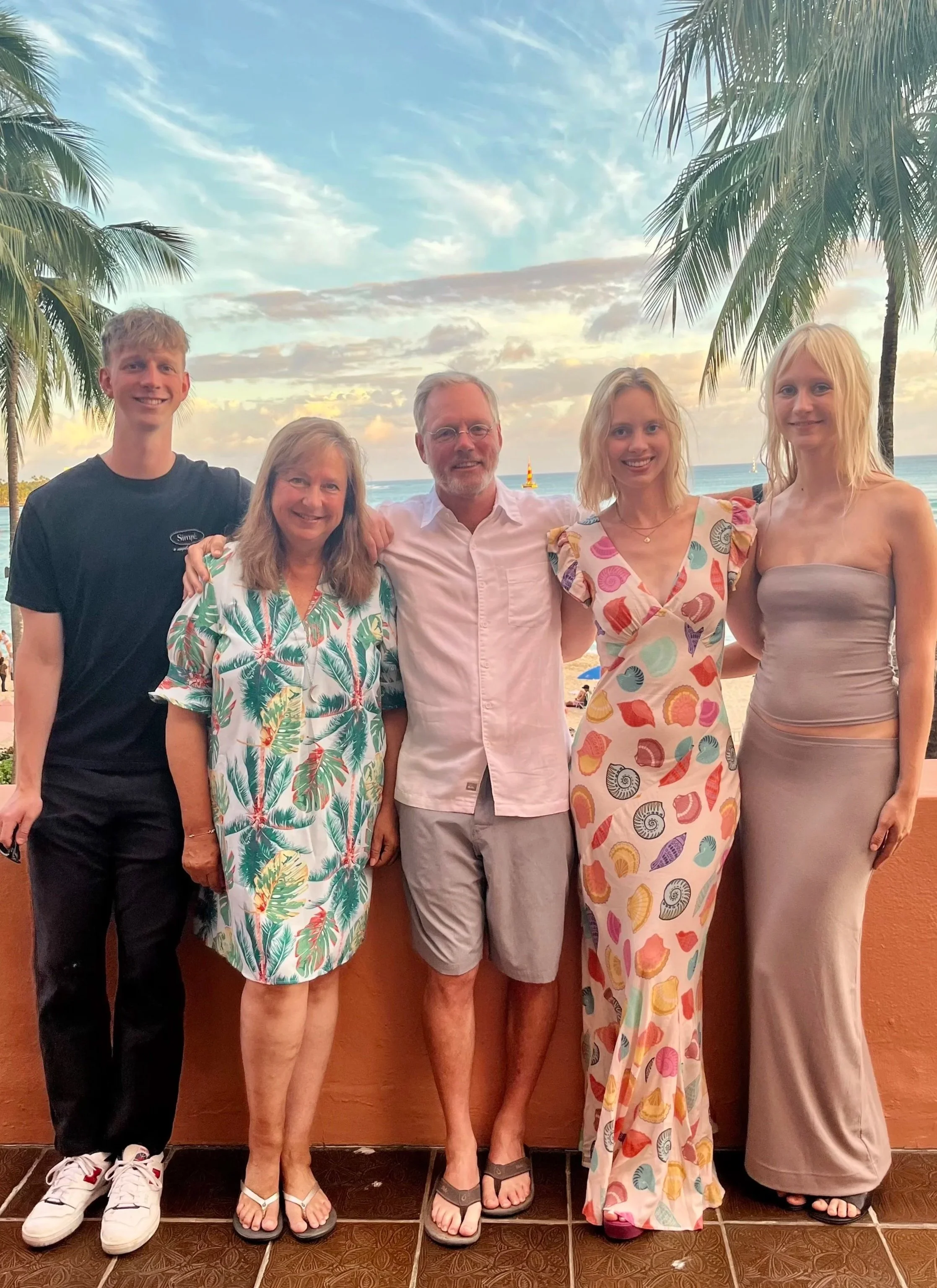 Kane family photo, taken at the Royal Hawaiian Resort in Honolulu, HI August 2025