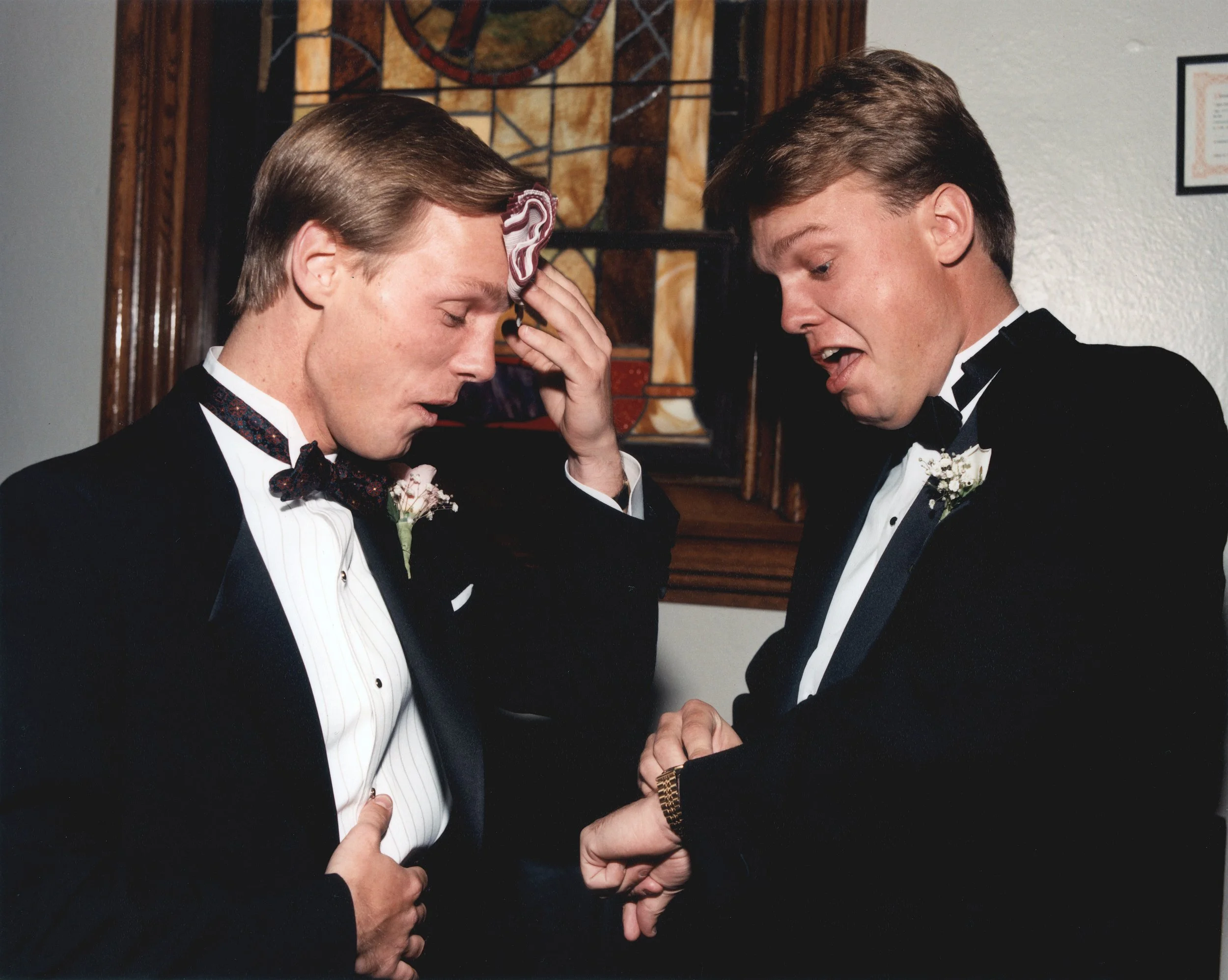 Me and Dave hamming it up pre-ceremony at St. Paul’s Catholic Church. San Francisco, CA, May 29, 1988