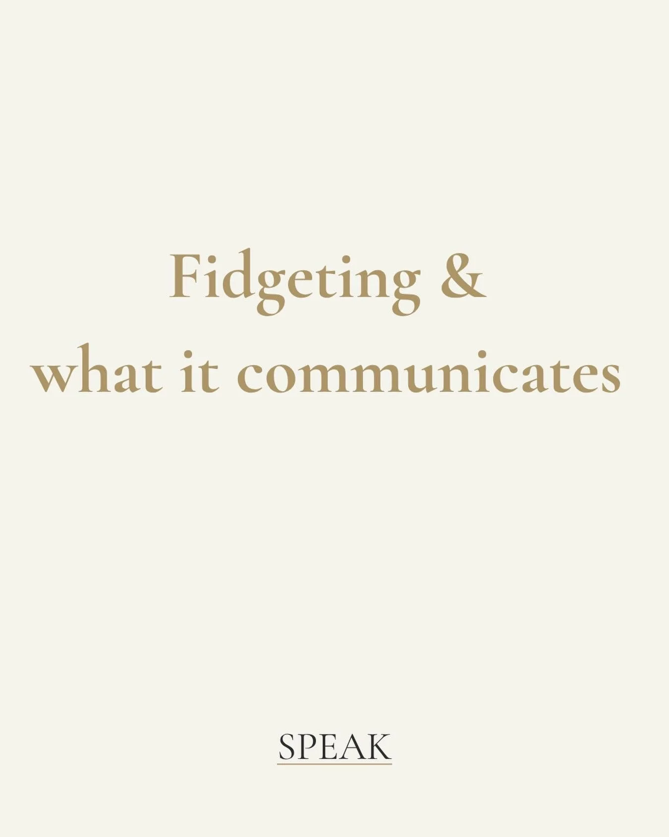 I was six hours on a cross-country flight sitting next to someone who did not stop moving. Tapping. Leg swinging. Fidgeting the entire time. The. Entire. Time. 

I noticed the whole thing and thought about what that body was telling me. Not about her