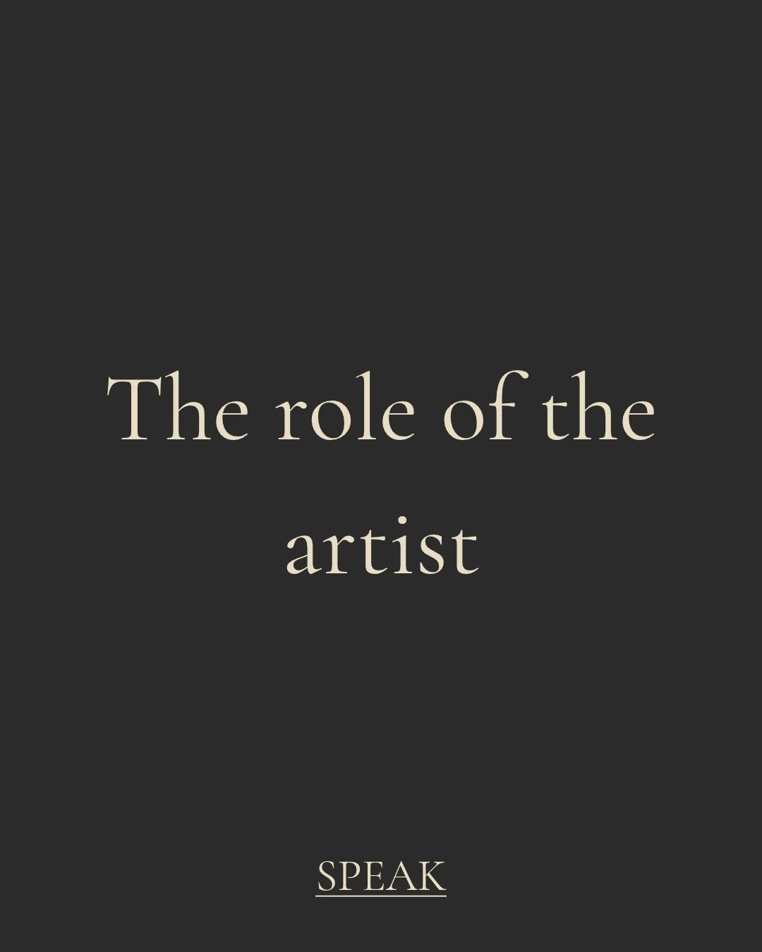Chekhov once wrote that the role of the artist is to ask questions, not answer them.  I&rsquo;ve been sitting with that line all week.⁠
⁠
Artists work doesn't necessarily hand people neat conclusions.  We hold up a mirror and let people look a little