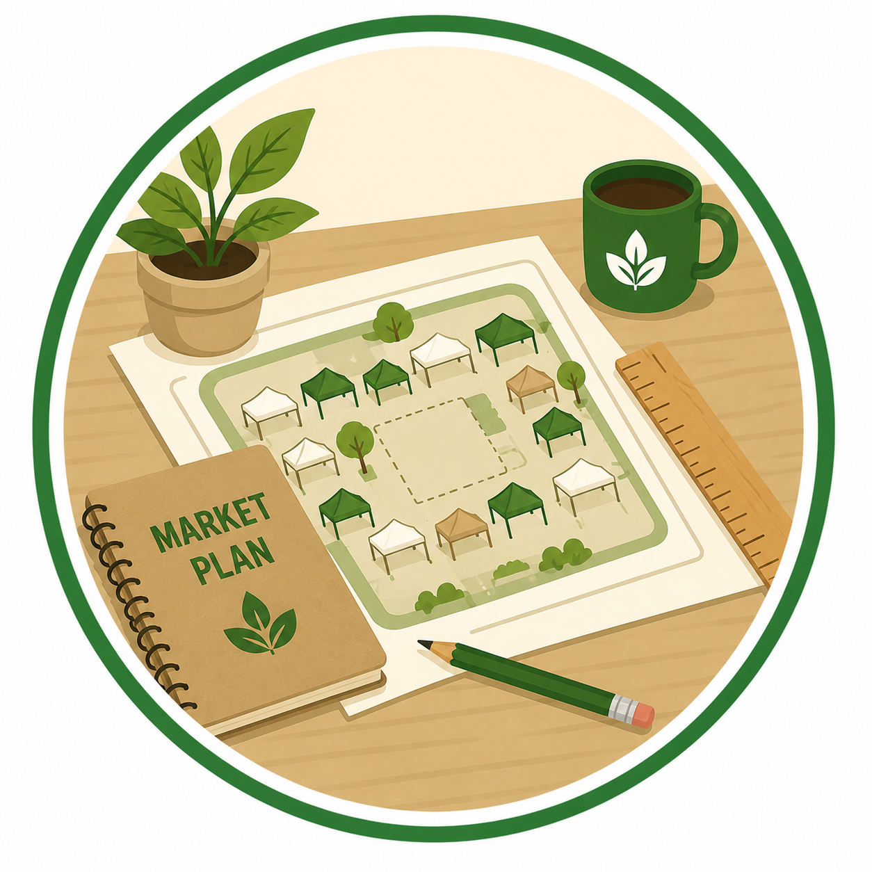 Planning a custom farmers market layout for a partner property.