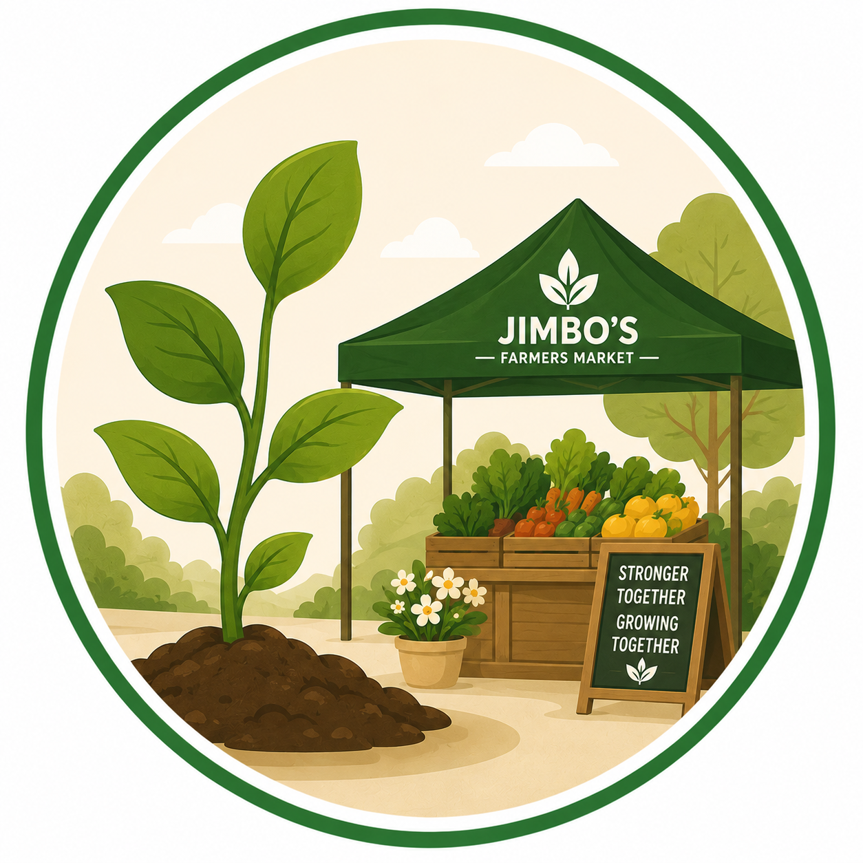 Growing stronger communities through Jimbo's Farmers Market partnerships.