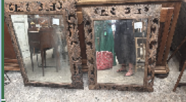 19th Century French Oak Mirror - Small