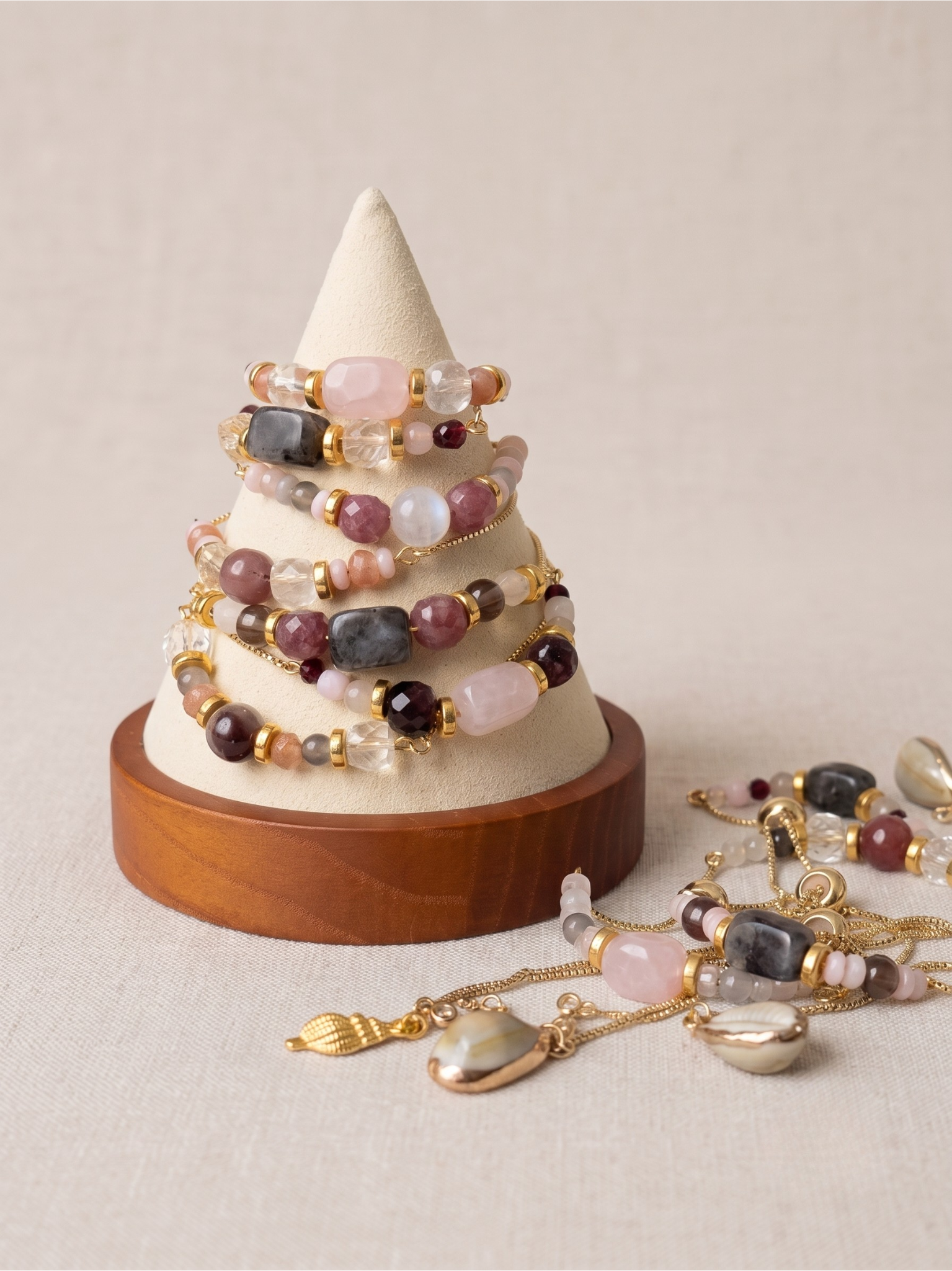 Strawberry Moon Collection: Intention-Charged Gemstone Slider Bracelets