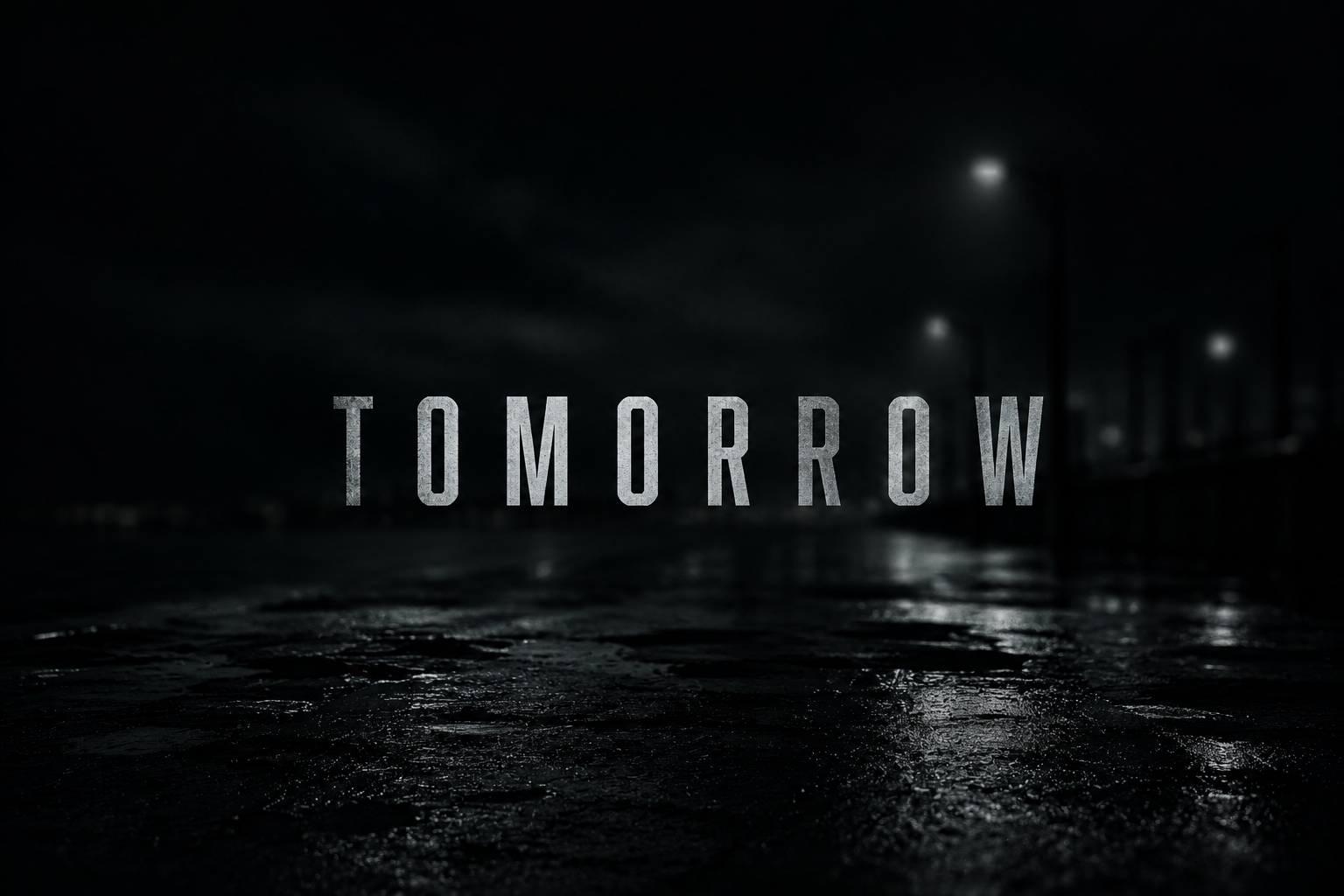 Tomorrow limited series artwork showing a dark, rain-soaked street at night with the title Tomorrow.