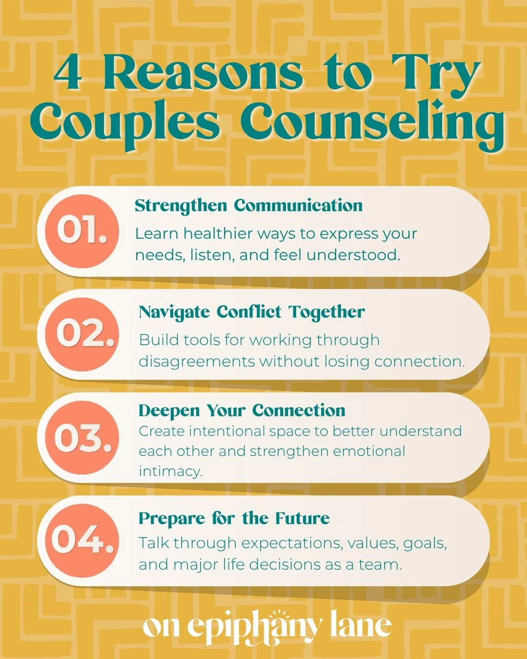 ❤️ Couples counseling isn't only for relationships in crisis. It can also be a proactive way to strengthen what you're already building together.

From communicating more openly to navigating conflict and preparing for the future, counseling gives yo