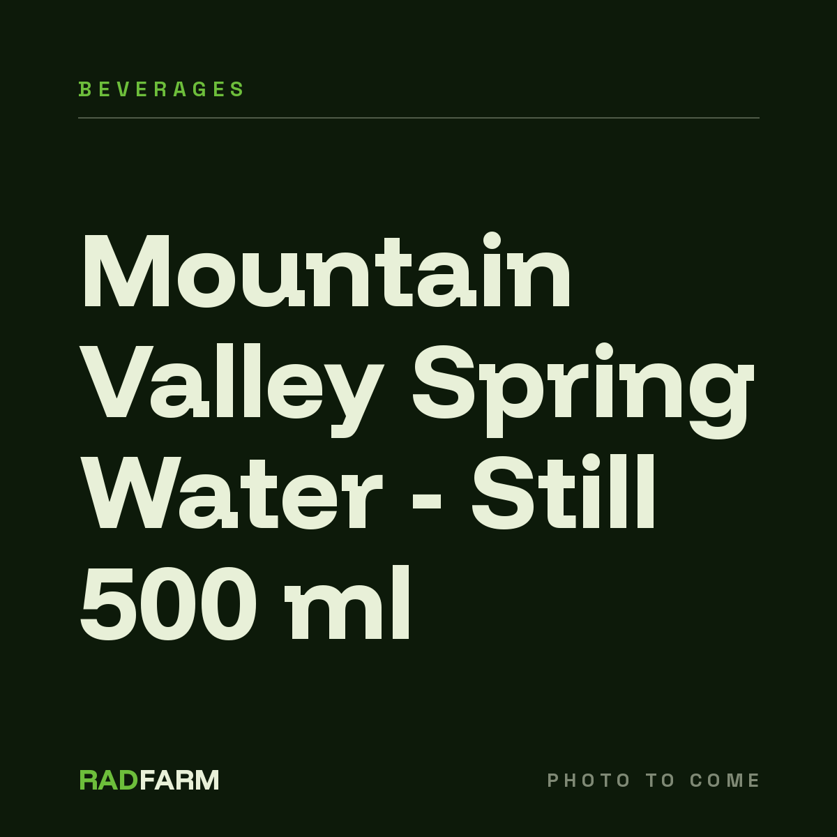Mountain Valley Spring Water - Still 500 ML