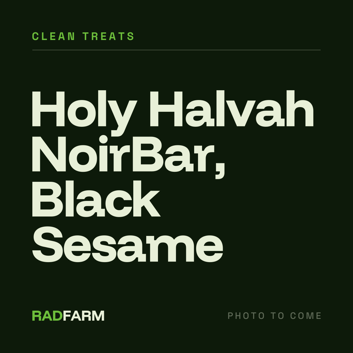Holy Halvah NoirBar (Black Sesame)