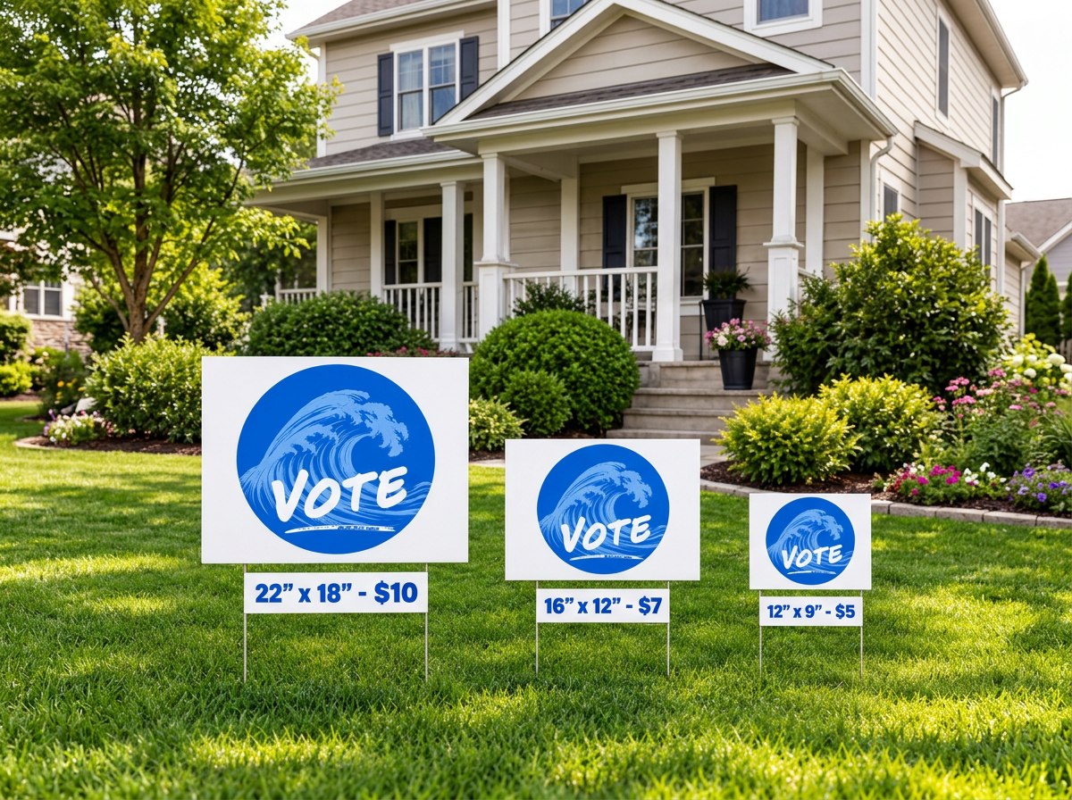 Blue Dot Wave Yard Signs