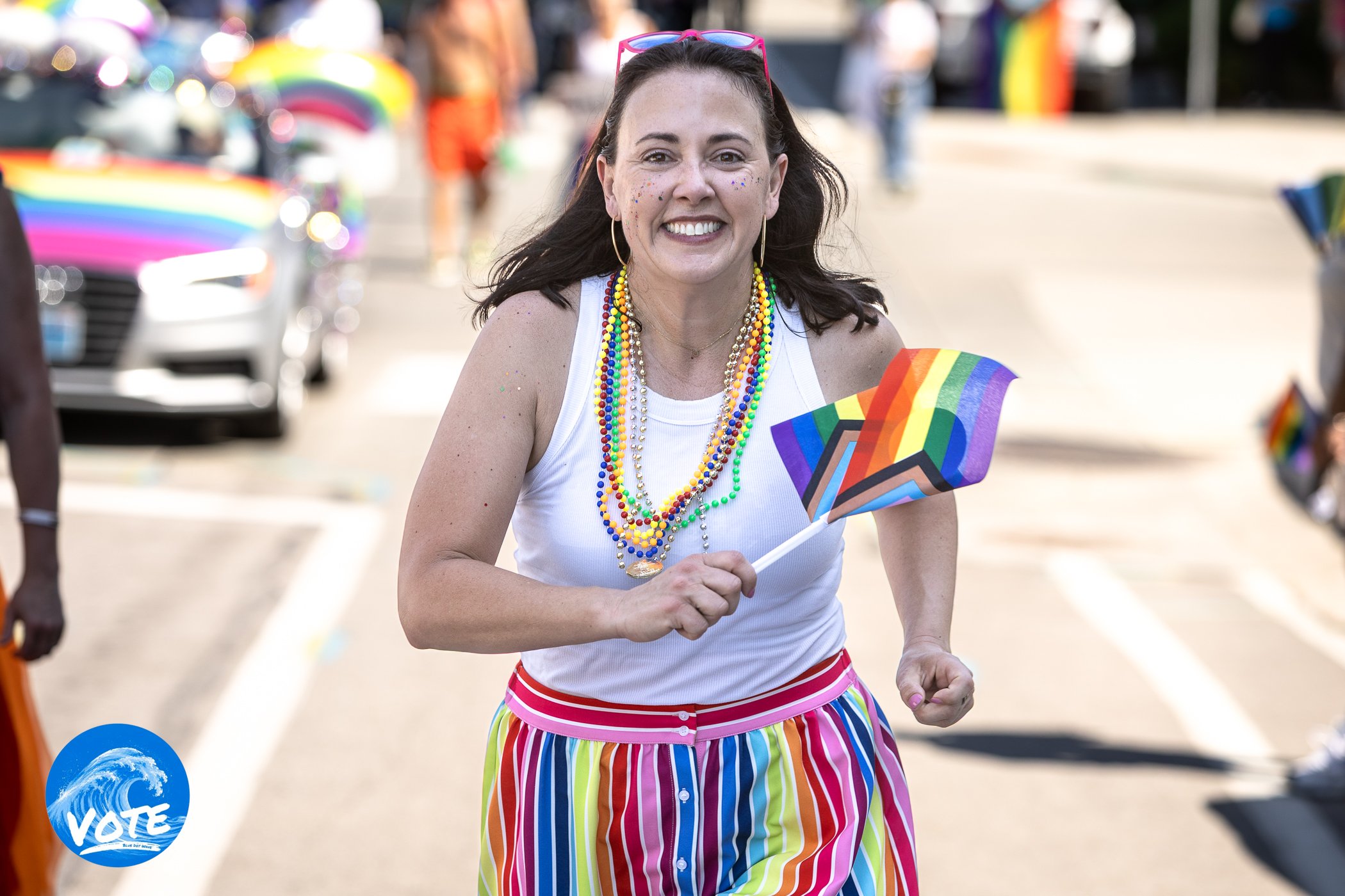 Denise Powell and the Blue Dots Take the Pride Route