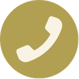 Icon of a telephone receiver on a yellow-green circular background.