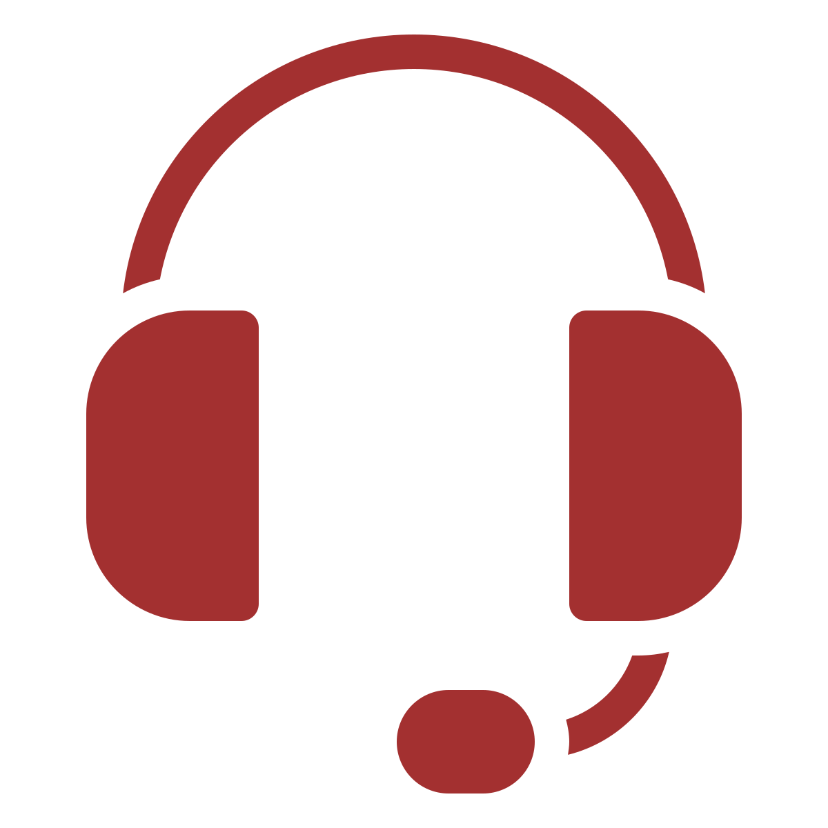 Icon of a headset with a microphone, used to represent customer support or technical assistance.