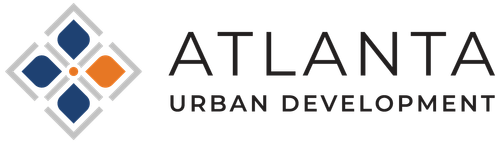 Logo of Atlanta Urban Development featuring a stylized geometric design and text