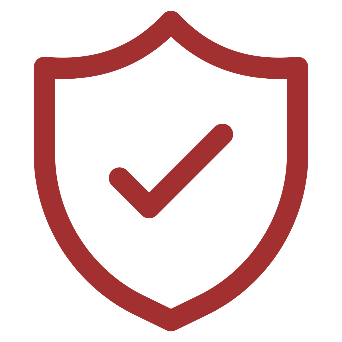 Shield icon with a checkmark inside, representing protection or security.
