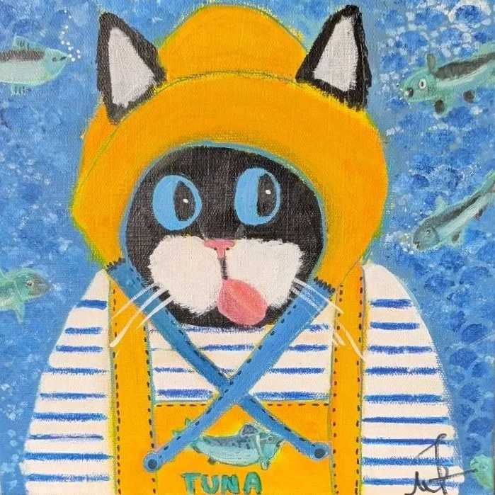 🔴 "Captain Tuna" - Acrylic - SOLD